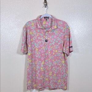 Bad Birdie Pink Floral Men's Polo Shirt